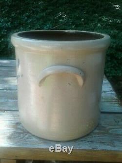 0826A Newton NJ SUSSEX COUNTY Decorated 2G Signed Stoneware Crock