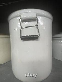 10 Gallon Western Stoneware Crock with Fruit Basket Motif Primitive Collectible