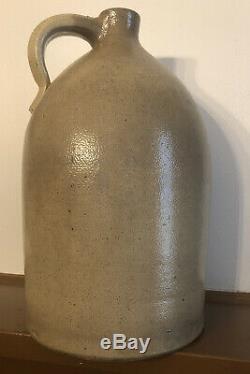 1800's Primitive Stoneware Crock Jug Salt Glaze Cobalt BEE STING 3 RedWing