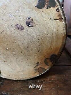 1800s Antique Spittoon Stoneware Ohio Clay Pottery Crock Salt Glazed