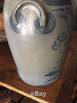 1800s Stoneware salt glaze cobalt crock