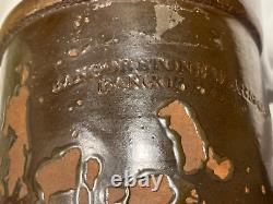 1860s Maine Redware Bangor Stoneware Co. 11.5 crock
