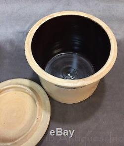 1861-1881 E & L P NORTON BENNINGTON VT Cobalt Salt Glazed Stoneware Crock & Lid