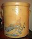 1880's White & Wood (binghamton Ny)stoneware Crock Withcobalt Bird Perched Branch