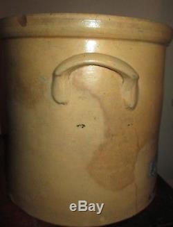 1880's White & Wood (Binghamton NY)stoneware crock withcobalt Bird perched branch
