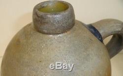 19th C. 2 gal. A. P. Donaghho West Virginia Stoneware Jug with Blue Decoration