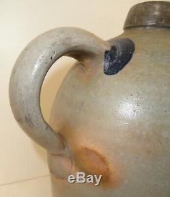 19th C. 2 gal. A. P. Donaghho West Virginia Stoneware Jug with Blue Decoration