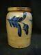 19th C. Good Pa Antique Blue Decorated Stoneware Canning Jar