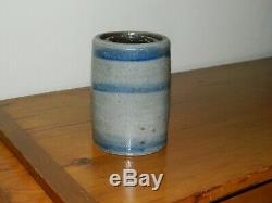 19th C PA 6.25 Stoneware Crock Wax Sealer Canning Jar 3 Stripes Striper AAFA