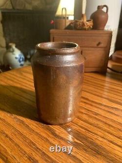 19th Century American Miniature Stoneware Open Crock
