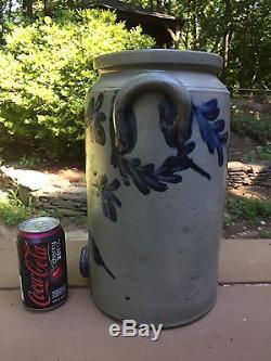 19th Century Remmey Stoneware Water Cooler Crock Philadelphia PA Pennsylvania
