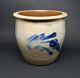 1 Gal Blue Decorated Stoneware Crock Signed Cowden & Wilcox Harrisburg Pa