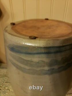 1 Gallon 8 Stripe Striper salt glazed stoneware crock