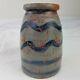 1 Gallon Cobalt Blue Wavy Stripe Stoneware Crock Striper Canning Jar Wax Sealer