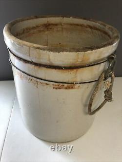 1 Vintage/antique 5 Gallon Stoneware Crock #6/crown Pottery/usa! Very Cool Cond