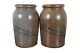 2 Antique Ap Donaghho Salt Glaze Cobalt Stoneware Crocks Canning Jars 11