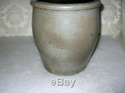 2 Gallon 19th Century Stoneware Salt Glaze Crock Jar Mint