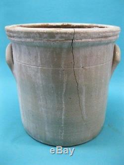 2 Gallon M WOODRUFF, CORTLAND NY Stoneware Crock / Salt Glaze / Mid 1800's