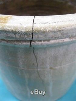 2 Gallon M WOODRUFF, CORTLAND NY Stoneware Crock / Salt Glaze / Mid 1800's