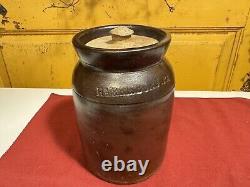 2 Harrisburg Pa Stoneware Jar/Crocks With Lids