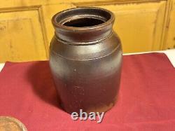 2 Harrisburg Pa Stoneware Jar/Crocks With Lids