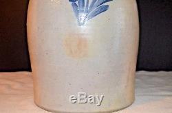 #2 Salt Glazed Cobalt Blue Decorated Stoneware Jug Cowden Wilcox Harrisburg