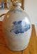 2 Gal Cowden And Wilcox Stoneware Jug With Cobalt Foliate