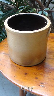 2 gallon 19th century saltglaze stoneware crock w cobalt, excellent cond