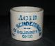 3 1/2 Stoneware Advertising Crock Acid F. O. Schoedinger Columbus, Ohio