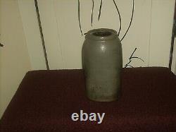 3 Antique Salt Glaze Stoneware Wax Sealer Fruit Preserve Canning Jars / Crocks