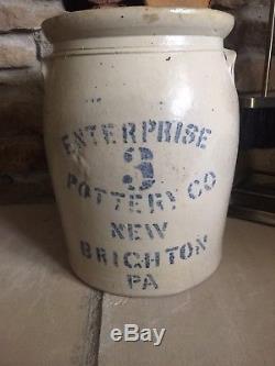 3 Gallon Enterprise Pottery Company Stoneware Crock New Brighton Pennsylvania