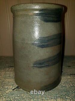 4 Stripe Southwestern Pennsylvania Salt Glazed Stoneware Crock Wax Sealer