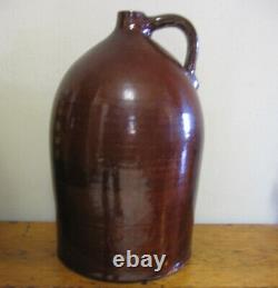 5 Gallon Antique Country Primitive Albany Slip Stoneware Crock Jug Pottery