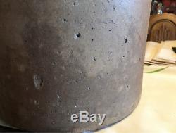 5 Gallon BEE STING Cobalt Decorated Stoneware Crock 1800's Salt Glaze Leaf