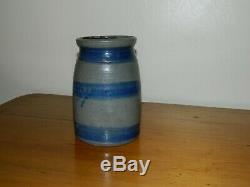 6.5 Western PA Stoneware Canning Wax Sealer Striper Stripe Crock 1 Quart AAFA