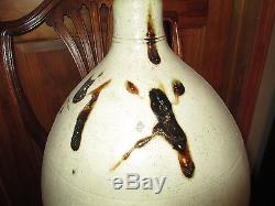 Antique 4 Gallon Stoneware Lazy 8/beesting Jug Crock, Turkey Droppings, Redwing