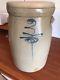 Antique Bee Sting Stoneware Crock With Wood Top Salt Glazed Pottery Rare