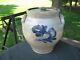 Antique Blue Decorated Ovoid Shaped Stoneware Crock / 1 Gallon