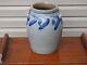 Antique Blue Decorated Ovoid Shaped Stoneware Crock / 2 Gallon