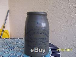 Antique Rare Conner Snedeker Staple Fancy Groceries Stoneware Crock Jar Old