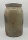 Antique Salt Glazed 10-3/4 H Stoneware Pottery Crock Hand Thrown Penna. Estate