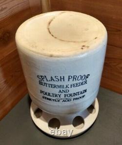 ANTIQUE WESTERN BUTTER MILK FEEDER & POULTRY SPLASH PROOF FOUNTAIN WithNEWER BASE