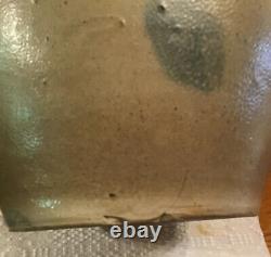 A&E Smith & Sons 1849-1865 3 Gallon Open Salt Glaze Stoneware Crock Cobalt Deco