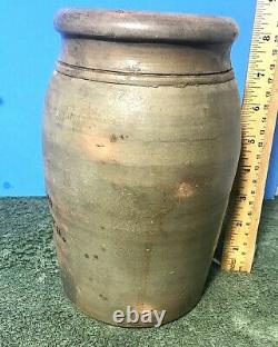 A. P. Donaghho, Parkersburg, W Va Stoneware Wax Sealer Canning Jar 8 1/2 tall