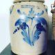 A Very Nice Antique Cowden & Wilcox Harrisburg, Pa Stoneware Crock Double Flower
