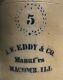 A. W. Eddy Macomb Illinois Advertising Crock Stoneware