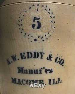 A. W. Eddy Macomb Illinois Advertising Crock Stoneware