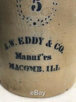 A. W. Eddy Macomb Illinois Advertising Crock Stoneware