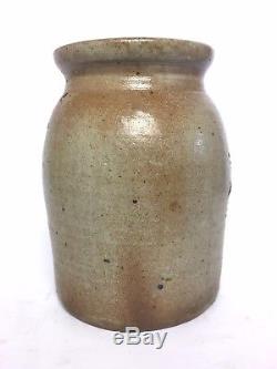 American Stoneware Jar with Snowflake Decoration, One and a Half Gallon