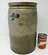 Antique 1800's Stamped Peter Herrmann Blue Decorated Stoneware Crock 2 Gallon